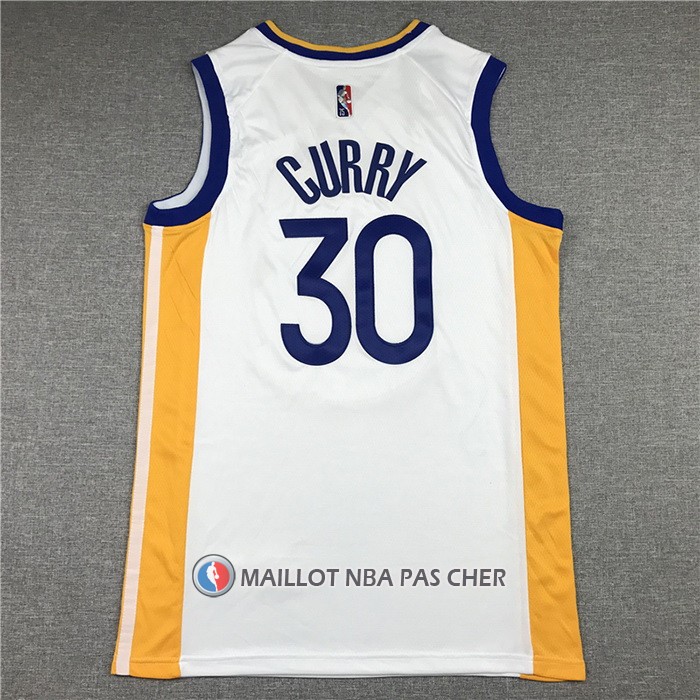 Maillot Golden State Warriors Stephen Curry NO 30 Association 2021-22 Blanc